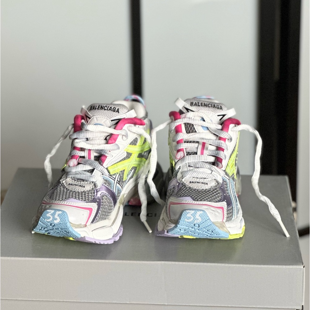 Balenciaga Runner Sneaker 'Grey Light Purple Neon Yellow'
